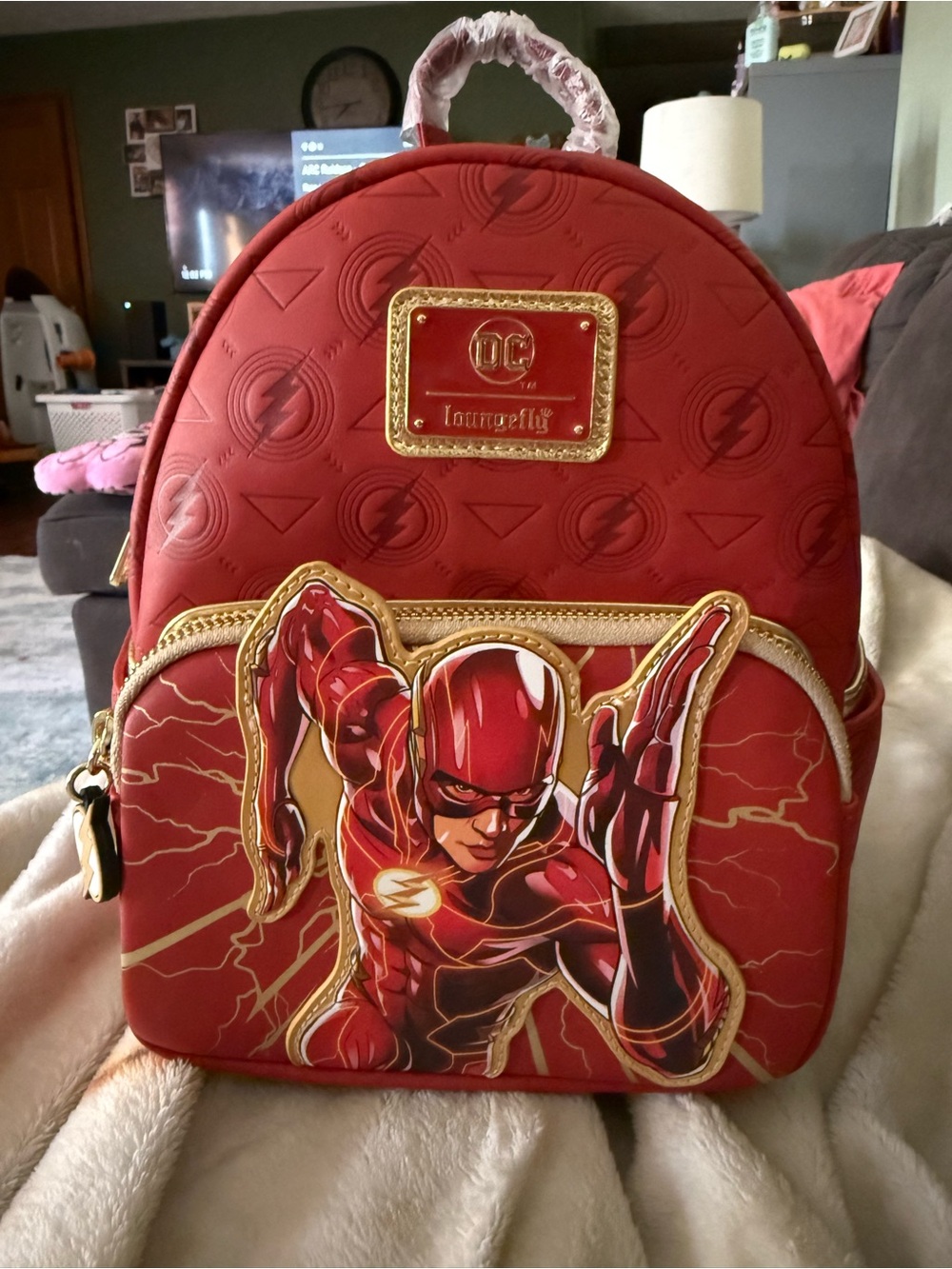 Loungefly Red and Gold DC Flash Mini Backpack